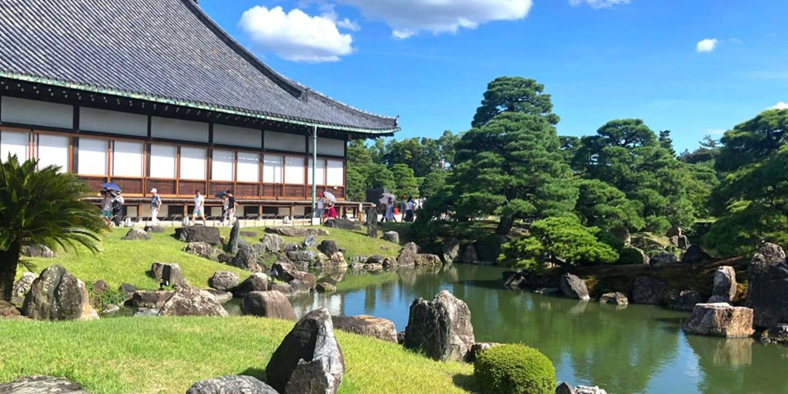 Nijo Castle tour guide explaining shogun history